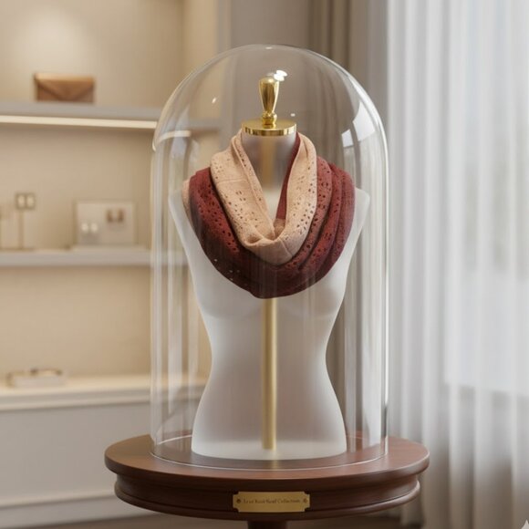 Tan mocha Brown gradient soft knit infinity scarf - Picture 1 of 4